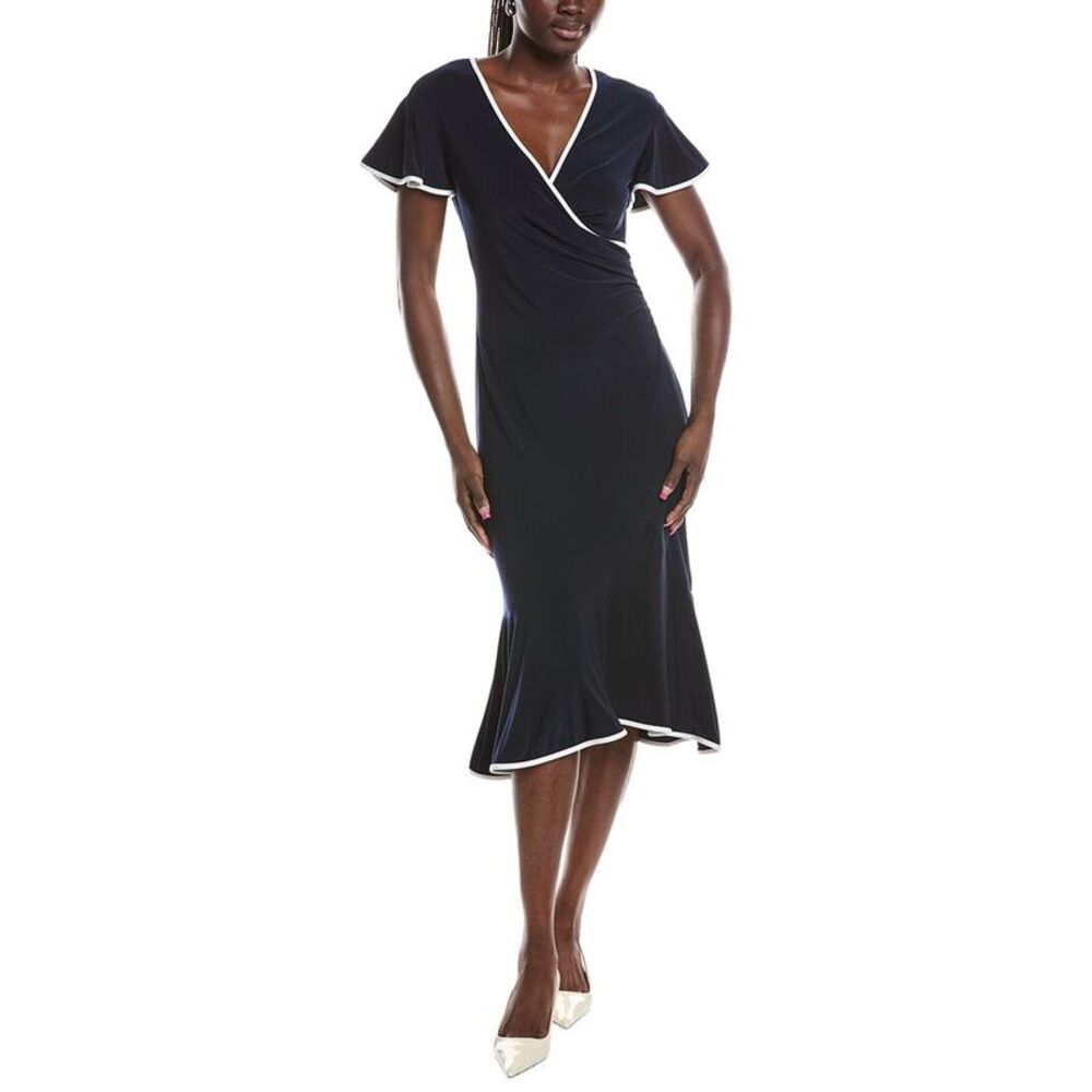 Joseph Ribkoff Womens  Contrast Midi Dress, Blue